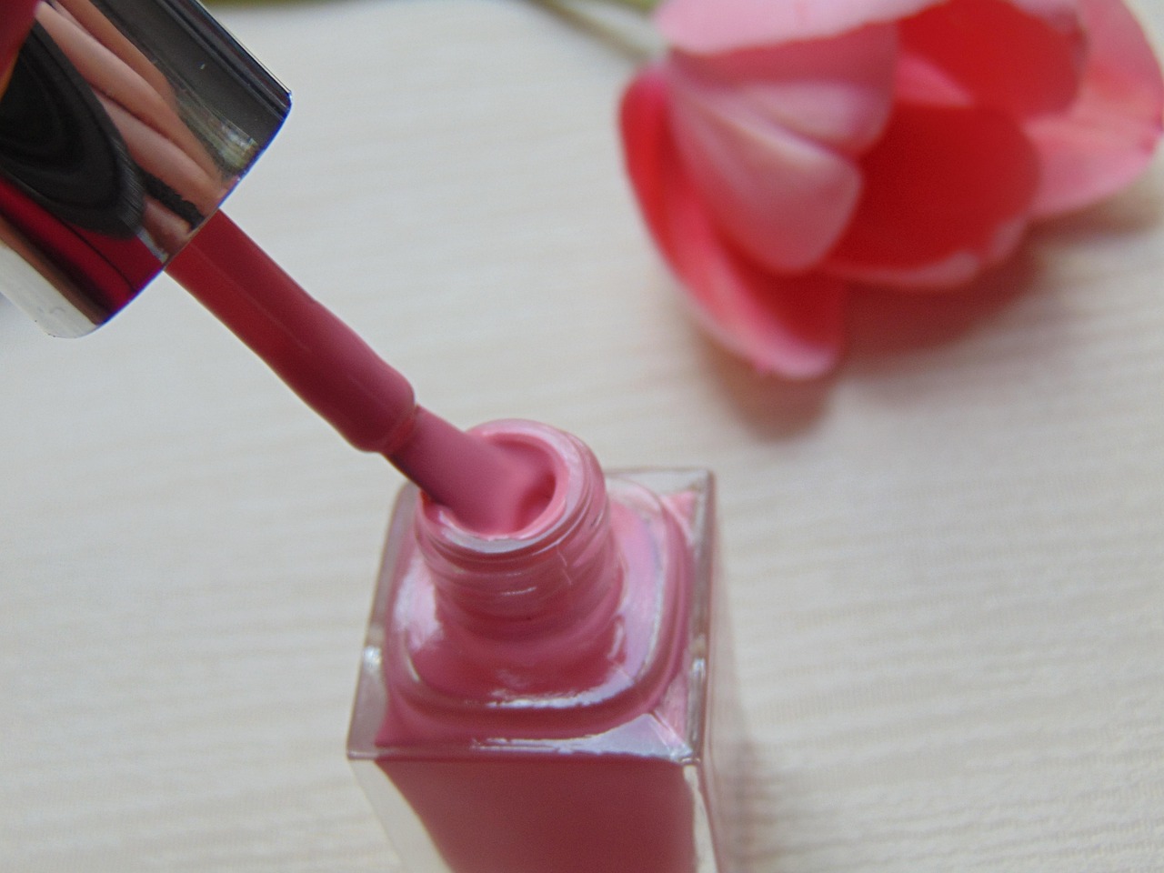 A bottle of rose pink polish